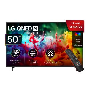 LG QNED AI MiniLED 50'' Serie QNED70B 50QNED70B6C, 4K, AI Magic Remote, 100% Volume colore, 3 HDMI, 20W, SMART TV 2026