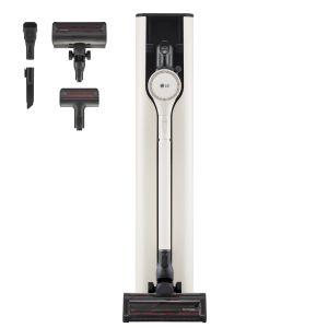 LG CordZero All-in-One A9T, Aspirapolvere senza filo 260W, Auto-svuotamento, 2 spazzole + 2 accessori, Wi-Fi, Beige