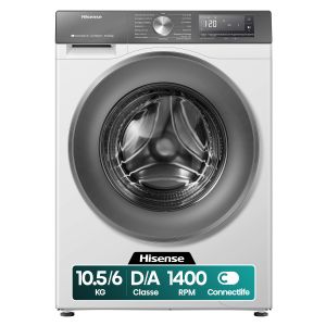 Hisense WD3S1043BW7 lavasciuga Libera installazione Caricamento frontale Bianco