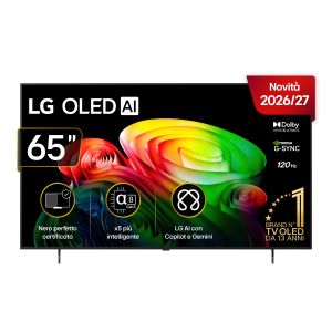 LG OLED AI 65'' Serie B6 OLED65B65LA, 4K, Nero perfetto, Dolby Vision, Processore α8 Gen3, 120Hz, G-Sync, SMART TV 2026