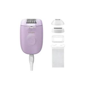 Philips Serie 4000 Epilatore con filo lilla con 4 accessori BRE257/00