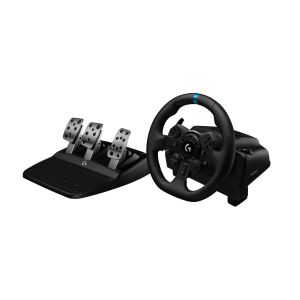 Logitech G Kit da corsa Logitech G923 SE: volante da corsa e pedali G923, TRUEFORCE, vera pelle + leva del cambio Driving Force - Per PS5, PS4, PC, Mac - Nero