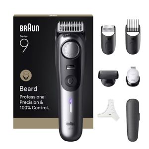 Braun BeardTrimmer 9 BT9520 regolabarba Batteria 52 2 cm Bagnato e secco Nero, Grigio