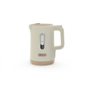 Ariete 2846 Bollitore Breakfast Wood, Bollitore Elettrico Cucina, 2200W, Capacità 1.7L, Effetto Legno, Base Cordless 360°, Spegnimento Automatico, Beige