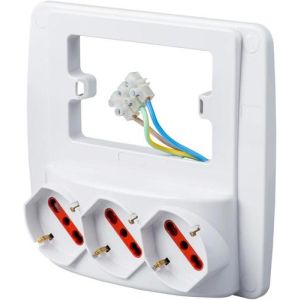 Rosi RS94132 presa energia 3 x Type F + Type L Rosso, Bianco