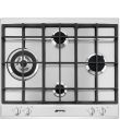 Smeg P261XGH piano cottura Acciaio inox Da incasso 60 cm Gas 4 Fornello(i) Made in Italy