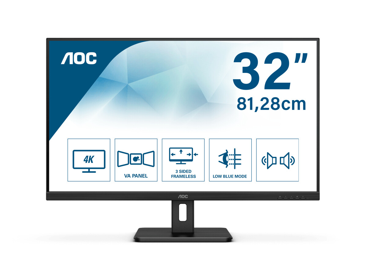 Image of AOC E2 U32E2N LED display 80 cm (31.5") 3840 x 2160 Pixel 4K Ultra HD Nero GARANZIA ITALIA